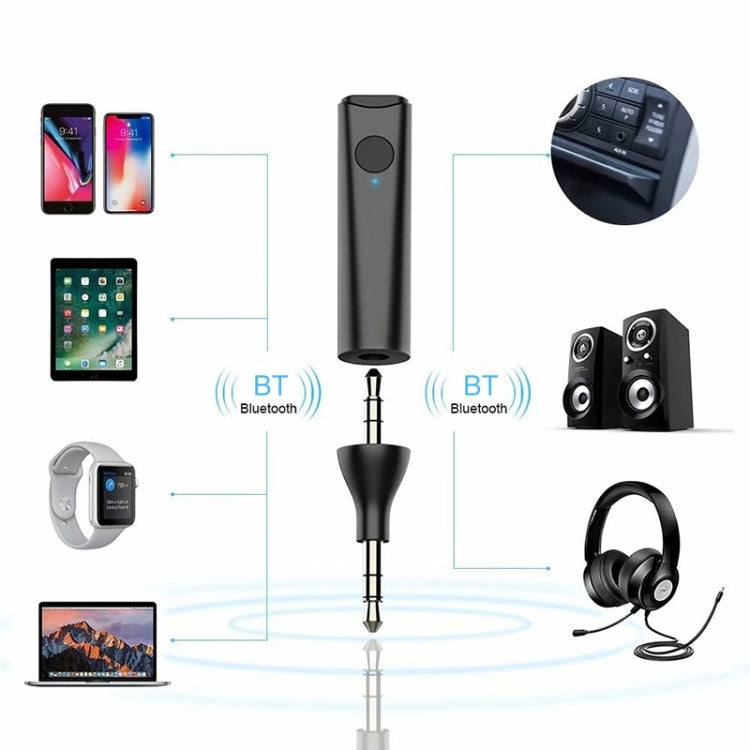 BT4849 Handsfree Mini Stereo Wireless Bluetooth 5.0 Audio Receiver Adapter Car Kit(Black)