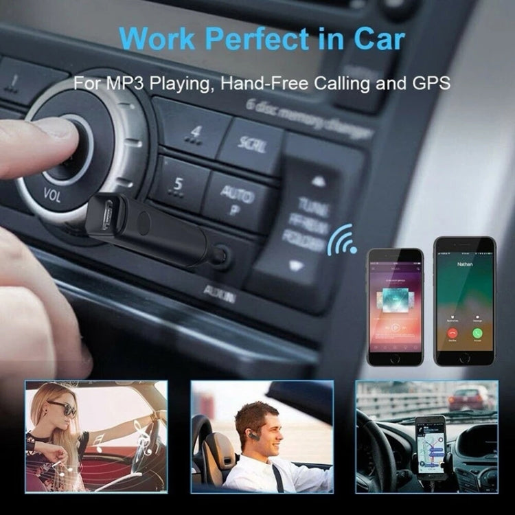 BT4849 Handsfree Mini Stereo Wireless Bluetooth 5.0 Audio Receiver Adapter Car Kit(Black)