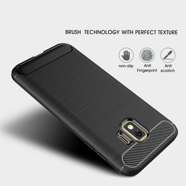 Brushed Texture Carbon Fiber Shockproof TPU Case for Galaxy J2 Core