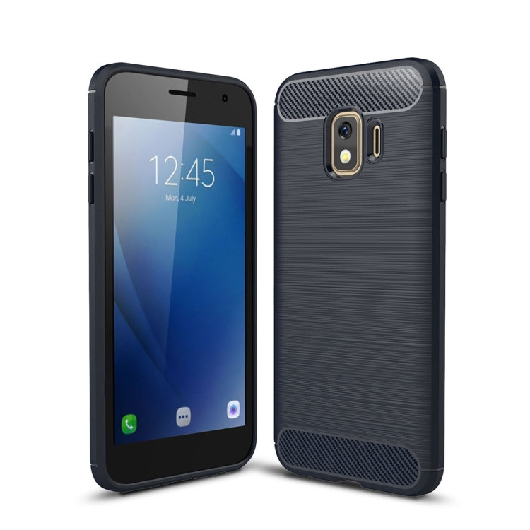 Brushed Texture Carbon Fiber Shockproof TPU Case for Galaxy J2 Core