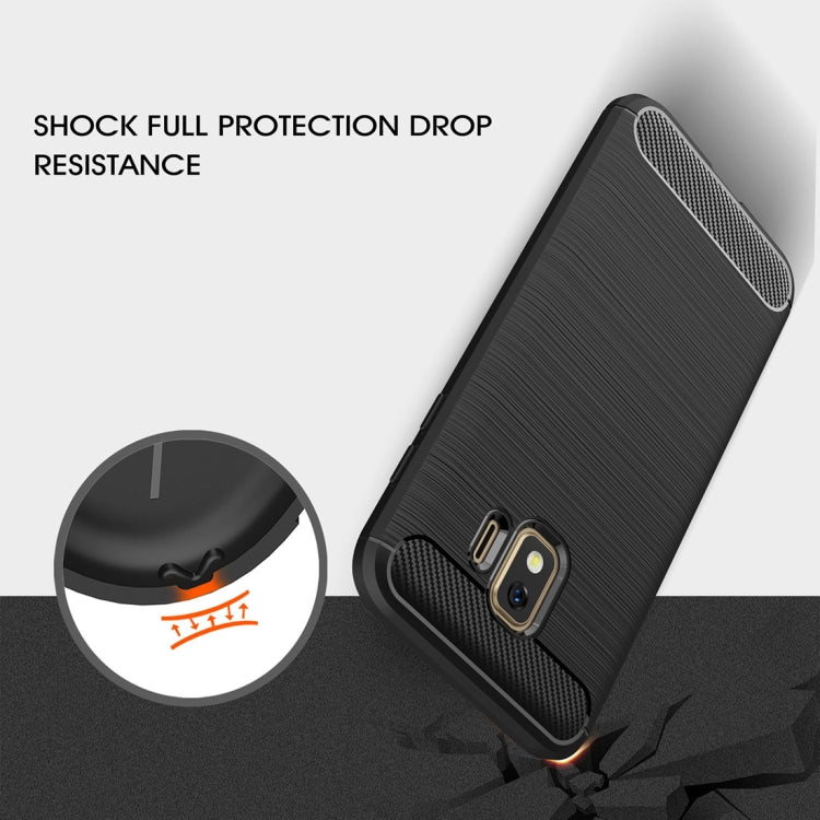 Brushed Texture Carbon Fiber Shockproof TPU Case for Galaxy J2 Core