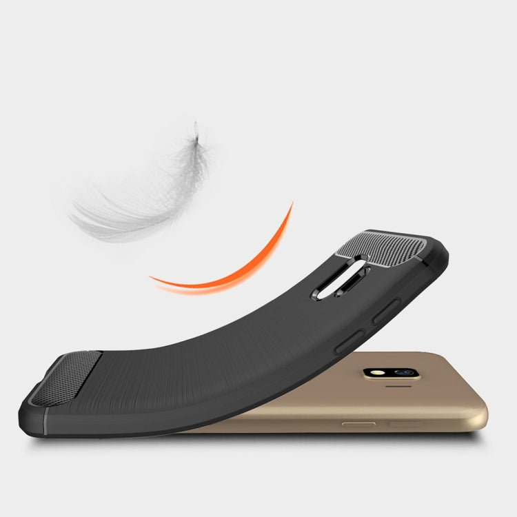 Brushed Texture Carbon Fiber Shockproof TPU Case for Galaxy J2 Core