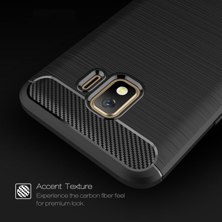 Brushed Texture Carbon Fiber Shockproof TPU Case for Galaxy J2 Core