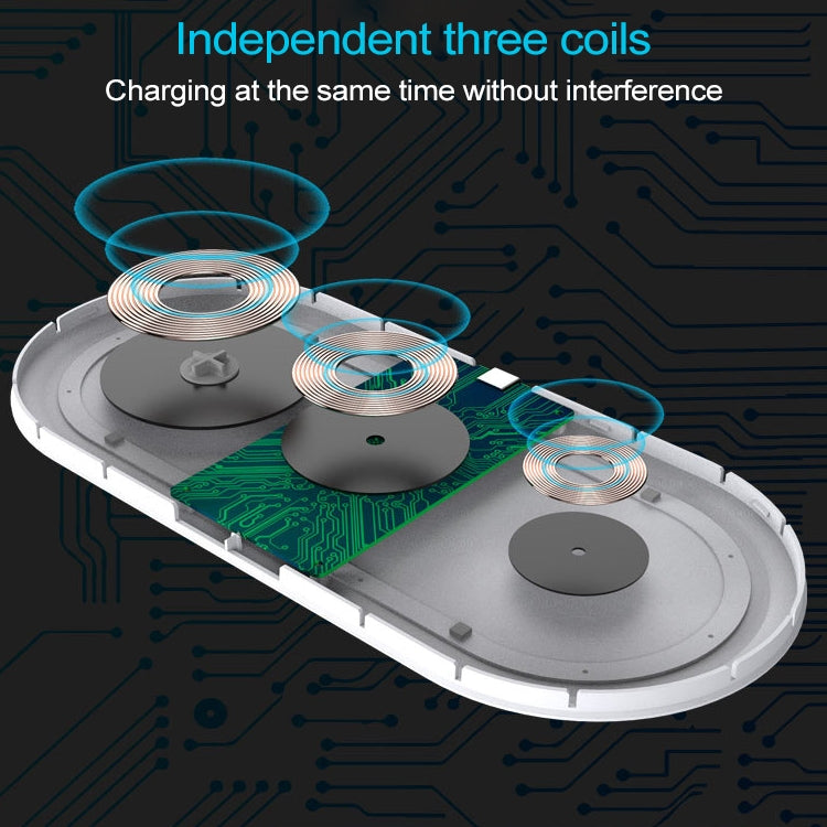 W40 3 in 1 Quick Wireless Charger for iPhone, Apple Watch, AirPods