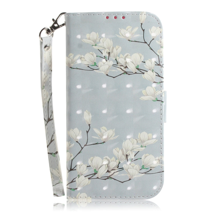3D Colored Drawing Magnolia Pattern Horizontal Flip Leather Case for Galaxy A2 Core, with Holder & Card Slots & Wallet