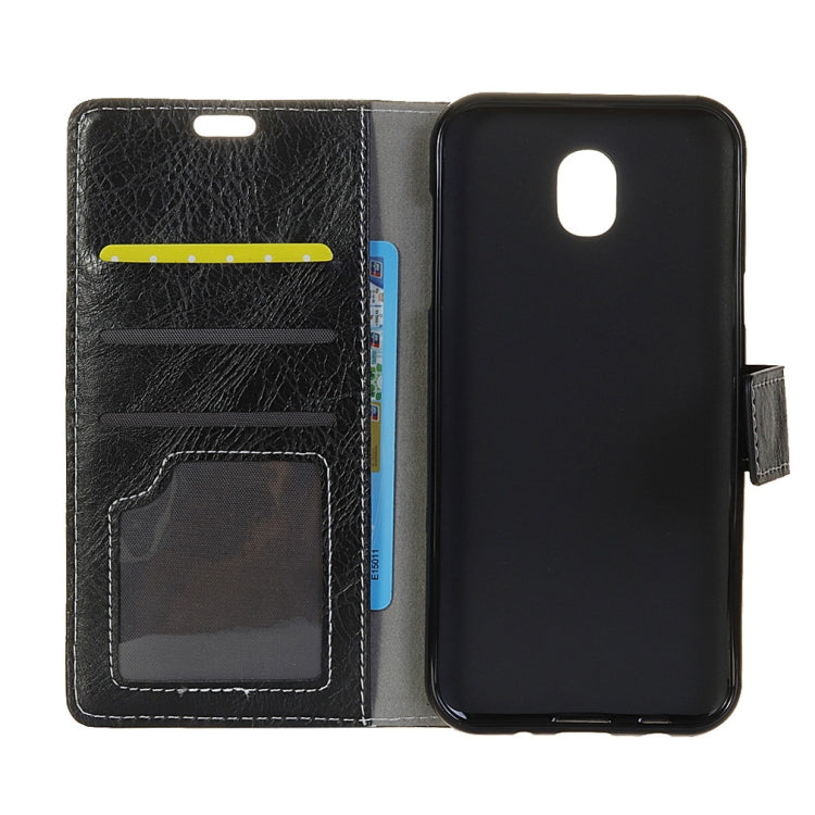 Retro Crazy Horse Texture Horizontal Flip Leather Case for Galaxy J3 (2018), with Holder & Card Slots & Photo Frame