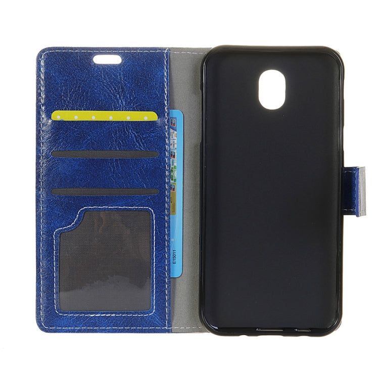 Retro Crazy Horse Texture Horizontal Flip Leather Case for Galaxy J3 (2018), with Holder & Card Slots & Photo Frame