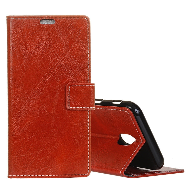 Retro Crazy Horse Texture Horizontal Flip Leather Case for Galaxy J3 (2018), with Holder & Card Slots & Photo Frame