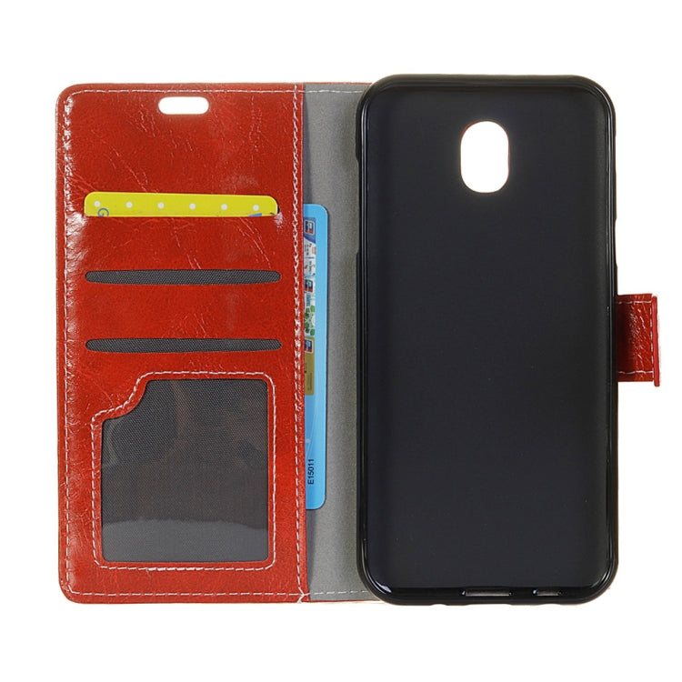 Retro Crazy Horse Texture Horizontal Flip Leather Case for Galaxy J3 (2018), with Holder & Card Slots & Photo Frame