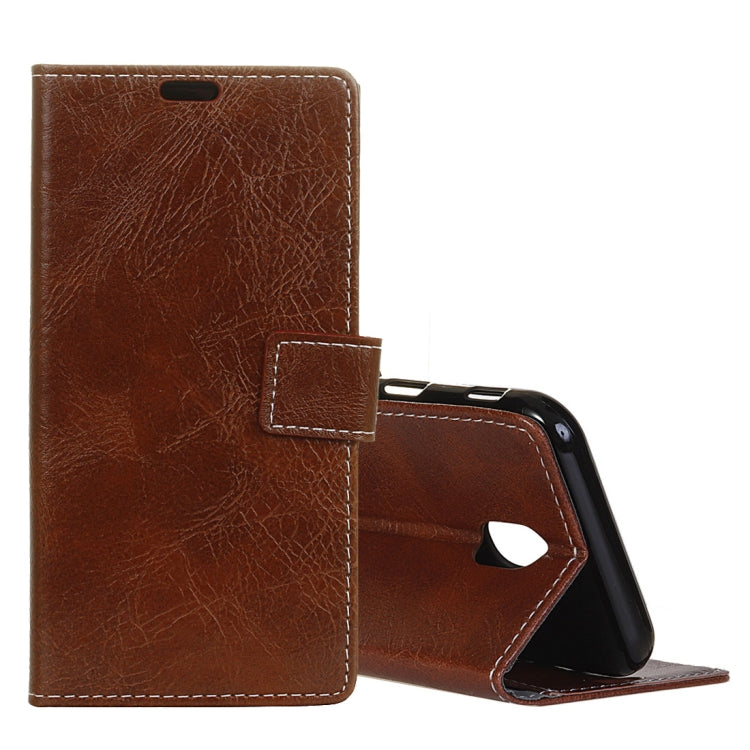 Retro Crazy Horse Texture Horizontal Flip Leather Case for Galaxy J3 (2018), with Holder & Card Slots & Photo Frame