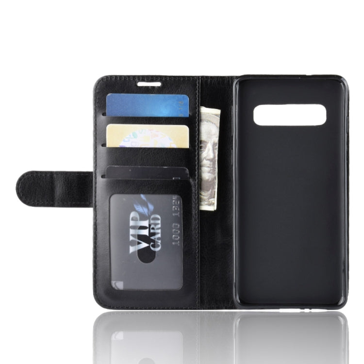 R64 Texture Single Fold Horizontal Flip Leather Case for Galaxy S10+, with Holder & Card Slots & Wallet