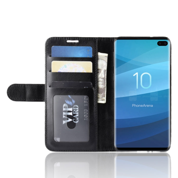 R64 Texture Single Fold Horizontal Flip Leather Case for Galaxy S10+, with Holder & Card Slots & Wallet