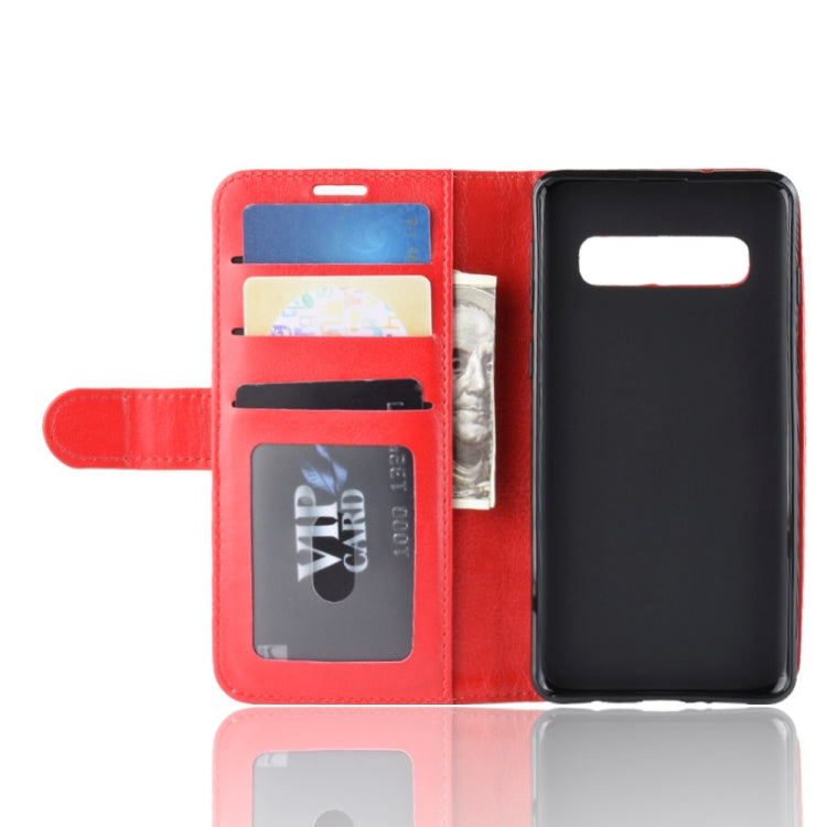 R64 Texture Single Fold Horizontal Flip Leather Case for Galaxy S10+, with Holder & Card Slots & Wallet