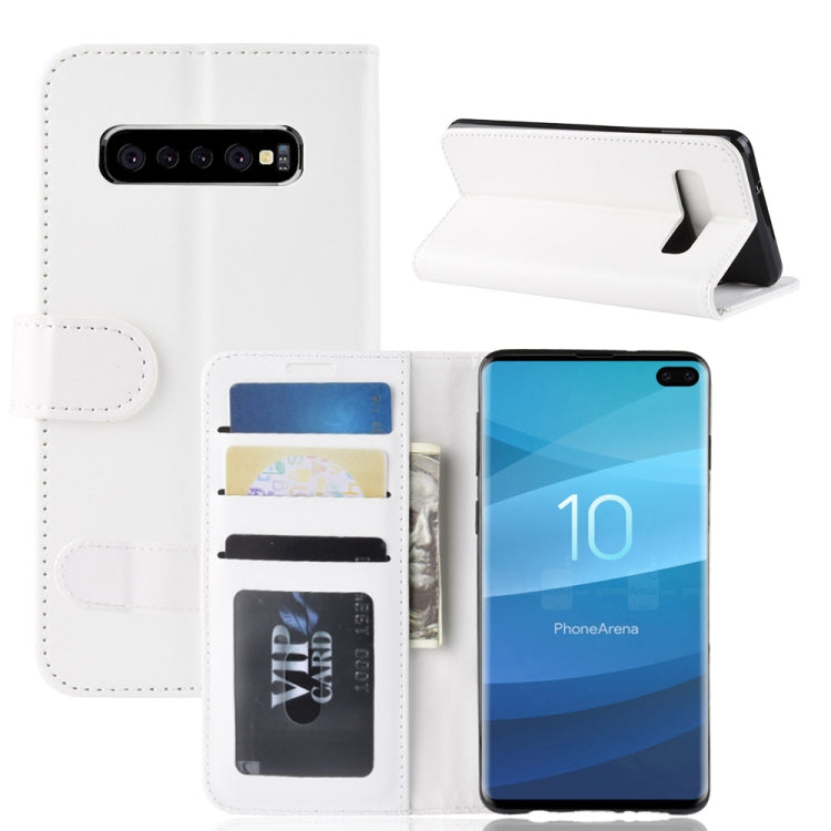 R64 Texture Single Fold Horizontal Flip Leather Case for Galaxy S10+, with Holder & Card Slots & Wallet