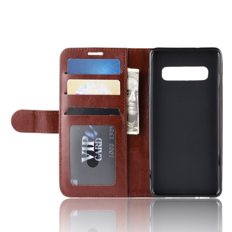 R64 Texture Single Fold Horizontal Flip Leather Case for Galaxy S10+, with Holder & Card Slots & Wallet