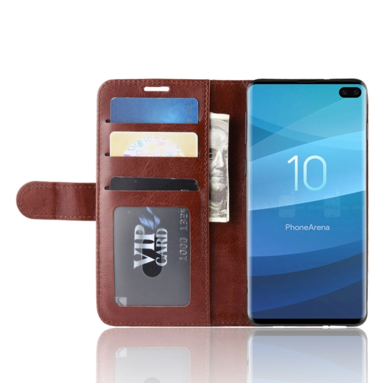 R64 Texture Single Fold Horizontal Flip Leather Case for Galaxy S10+, with Holder & Card Slots & Wallet