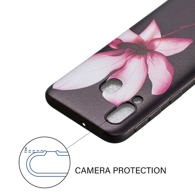 Embossed Painted Lotus Pattern TPU Case for Galaxy A40