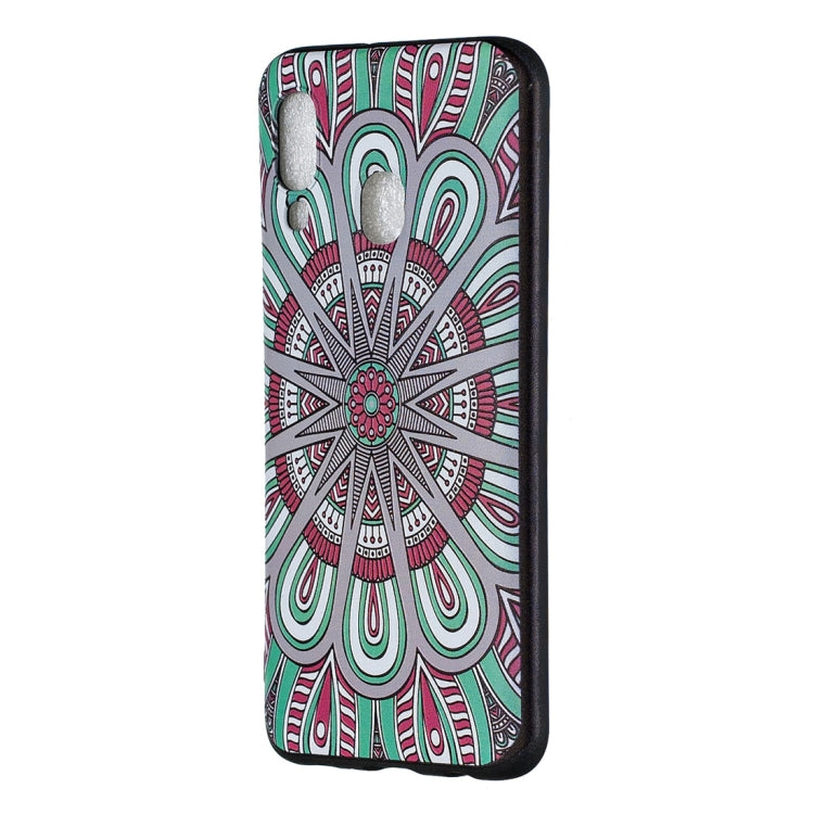 Embossed Painted Mandala Pattern TPU Case for Galaxy A40
