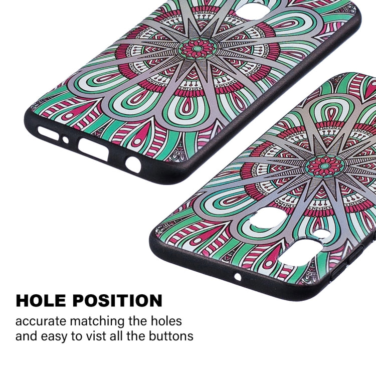 Embossed Painted Mandala Pattern TPU Case for Galaxy A40