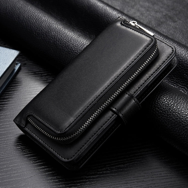 For Galaxy S8 + / G9550 Plain Weave Texture Zipper Horizontal Flip Leather Case with Detachable Back Protective Case & Card Slots & Wallet