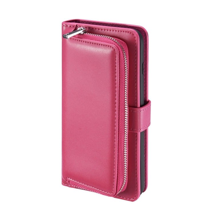 For Galaxy S8 + / G9550 Plain Weave Texture Zipper Horizontal Flip Leather Case with Detachable Back Protective Case & Card Slots & Wallet