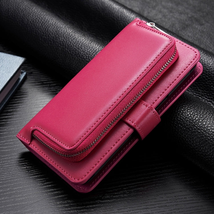 For Galaxy S8 + / G9550 Plain Weave Texture Zipper Horizontal Flip Leather Case with Detachable Back Protective Case & Card Slots & Wallet