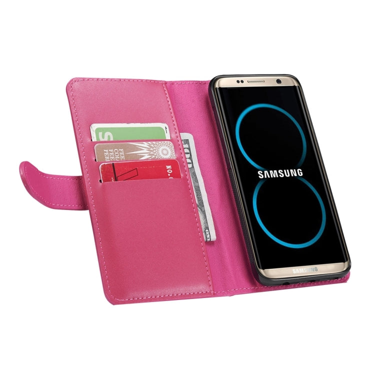For Galaxy S8 + / G9550 Plain Weave Texture Zipper Horizontal Flip Leather Case with Detachable Back Protective Case & Card Slots & Wallet
