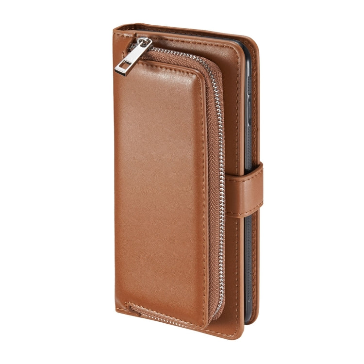 For Galaxy S8 + / G9550 Plain Weave Texture Zipper Horizontal Flip Leather Case with Detachable Back Protective Case & Card Slots & Wallet