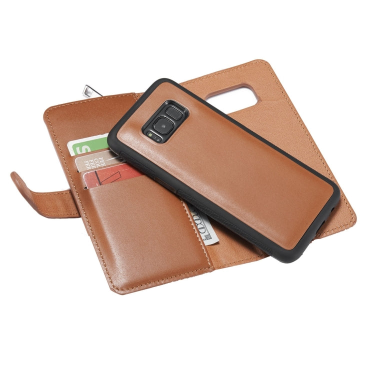 For Galaxy S8 + / G9550 Plain Weave Texture Zipper Horizontal Flip Leather Case with Detachable Back Protective Case & Card Slots & Wallet