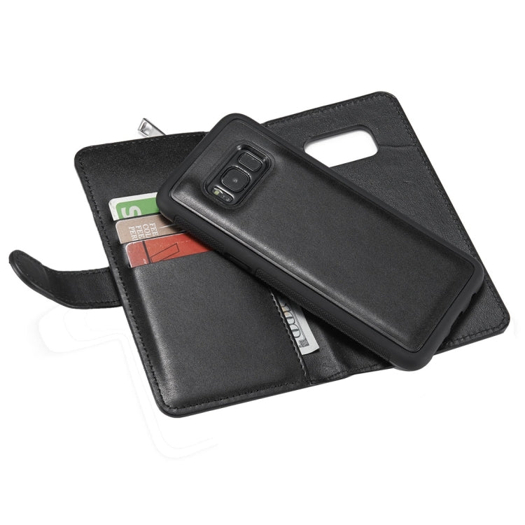 For Galaxy S8 Plain Weave Texture Zipper Horizontal Flip Leather Case with Detachable Back Protective Case & Card Slots & Wallet