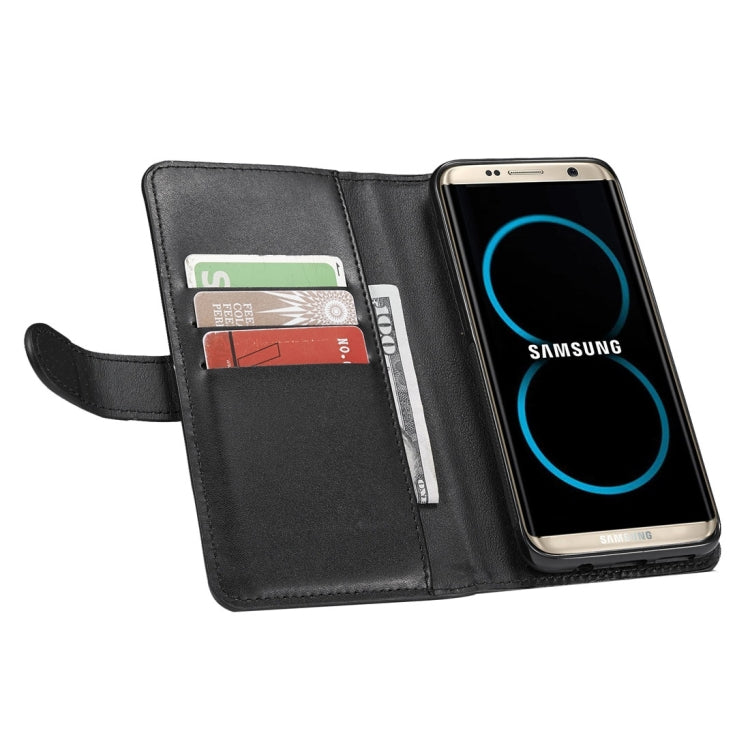 For Galaxy S8 Plain Weave Texture Zipper Horizontal Flip Leather Case with Detachable Back Protective Case & Card Slots & Wallet