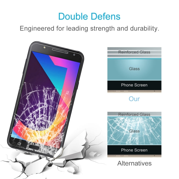 10 PCS 0.26mm 9H 2.5D Tempered Glass Film for Galaxy J7 Neo / J701