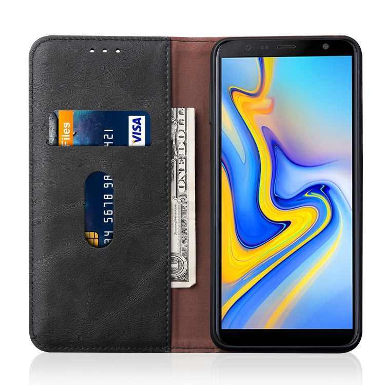Casual Style Retro Crazy Horse Texture Horizontal Flip Leather Case for Galaxy  J6+ / J6 Prime, with Card Slots & Holder & Wallet