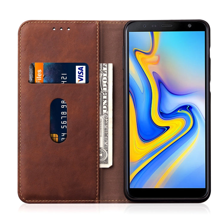 Casual Style Retro Crazy Horse Texture Horizontal Flip Leather Case for Galaxy  J6+ / J6 Prime, with Card Slots & Holder & Wallet