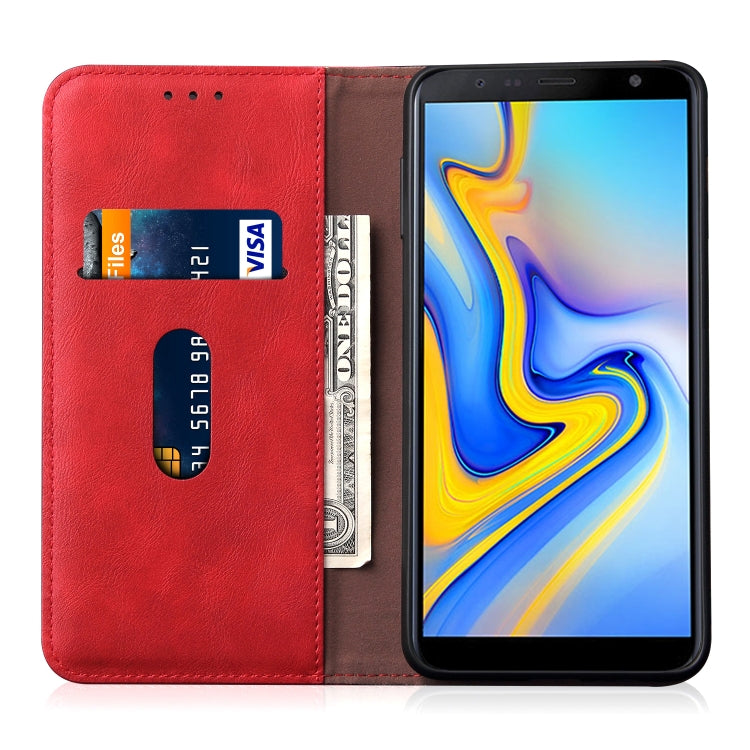 Casual Style Retro Crazy Horse Texture Horizontal Flip Leather Case for Galaxy  J6+ / J6 Prime, with Card Slots & Holder & Wallet