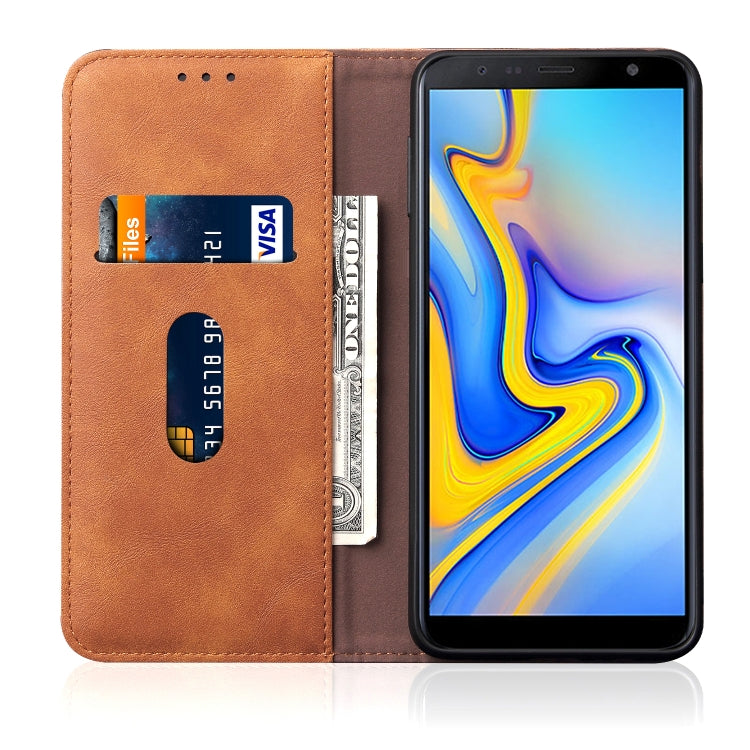 Casual Style Retro Crazy Horse Texture Horizontal Flip Leather Case for Galaxy  J6+ / J6 Prime, with Card Slots & Holder & Wallet