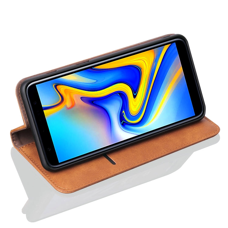 Casual Style Retro Crazy Horse Texture Horizontal Flip Leather Case for Galaxy  J6+ / J6 Prime, with Card Slots & Holder & Wallet