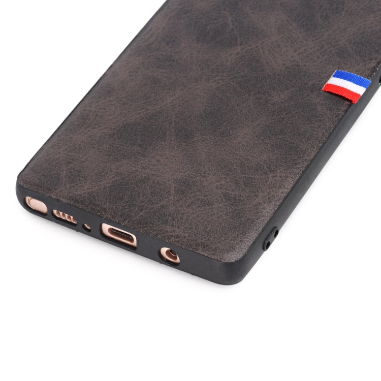 For Galaxy Note 8 PU Leather Crazy Horse Texture Flag Detail Protective Back Case