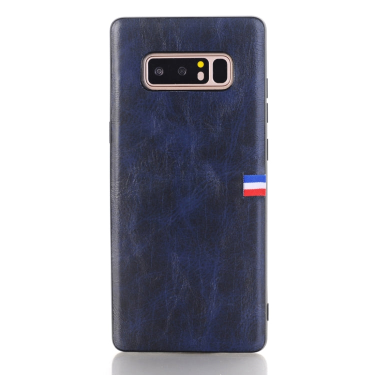 For Galaxy Note 8 PU Leather Crazy Horse Texture Flag Detail Protective Back Case