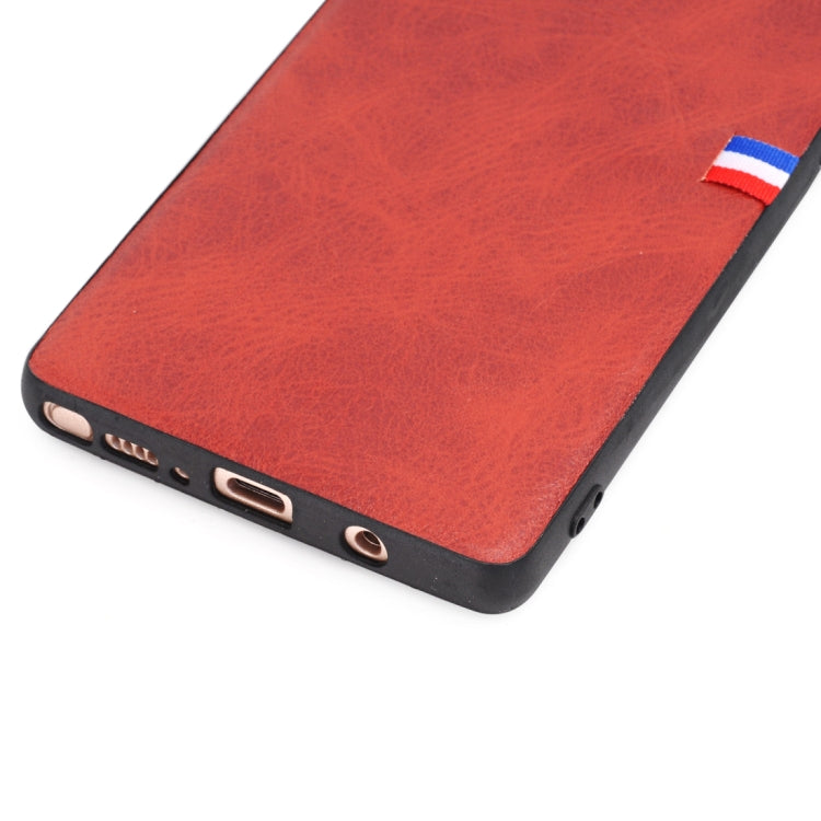 For Galaxy Note 8 PU Leather Crazy Horse Texture Flag Detail Protective Back Case