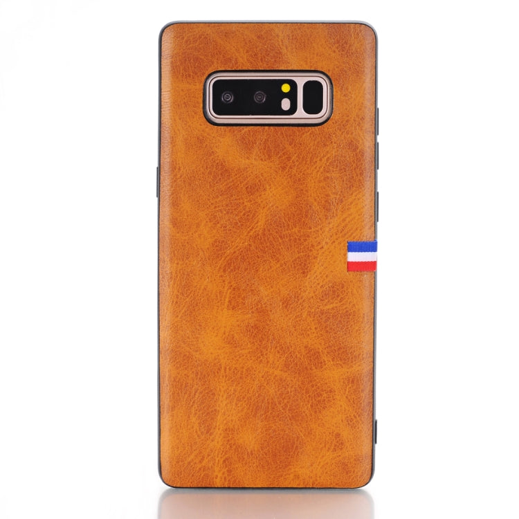 For Galaxy Note 8 PU Leather Crazy Horse Texture Flag Detail Protective Back Case