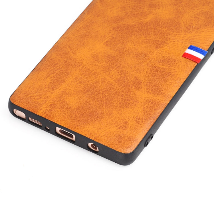For Galaxy Note 8 PU Leather Crazy Horse Texture Flag Detail Protective Back Case