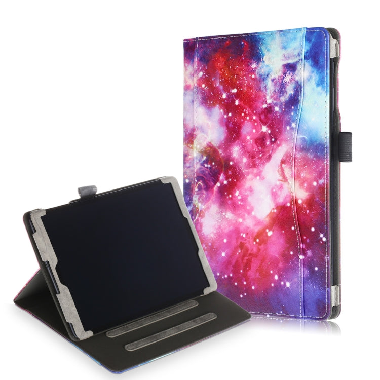 Cowhide Texture Galaxy Pattern Colored Drawing Horizontal Flip Leather Case for Galaxy Tab A 10.1 (2019) T510 / T515, with Holder