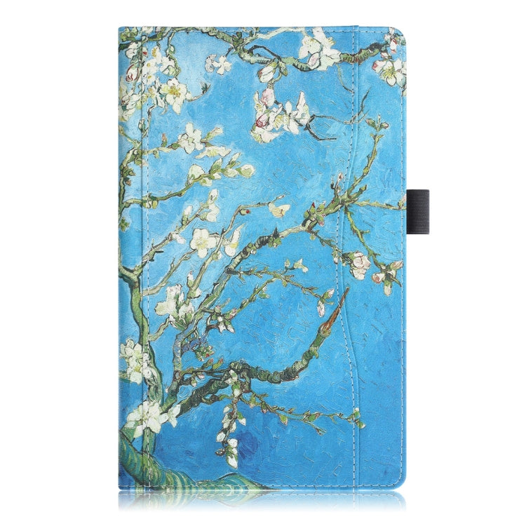 Cowhide Texture Apricot Pattern Colored Drawing Horizontal Flip Leather Case for Galaxy Tab A 10.1 (2019) T510 / T515, with Holder