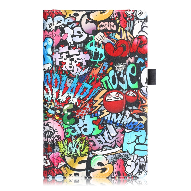 Cowhide Texture Graffiti Pattern Colored Drawing Horizontal Flip Leather Case for Galaxy Tab A 10.1 (2019) T510 / T515, with Holder