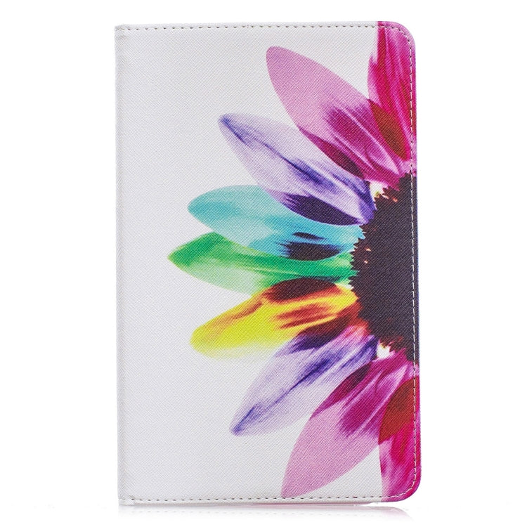 Colored Drawing Sunflower Pattern Horizontal Flip Leather Case for Galaxy Tab A 8 (2019) P200 / P205, with Holder & Card Slots & Wallet
