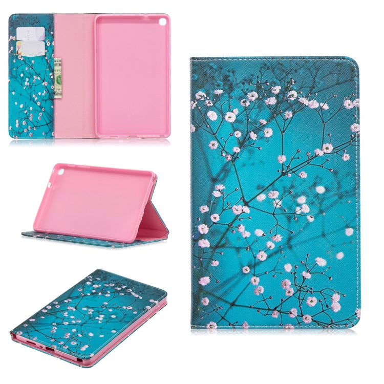 Colored Drawing Plum Blossom Pattern Horizontal Flip Leather Case for Galaxy Tab A 8 (2019) P200 / P205, with Holder & Card Slots & Wallet