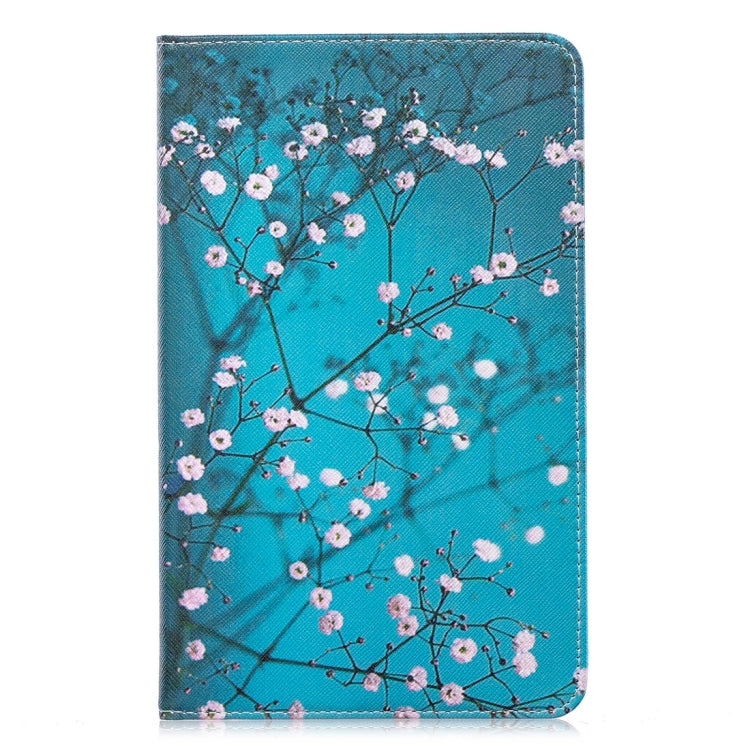 Colored Drawing Plum Blossom Pattern Horizontal Flip Leather Case for Galaxy Tab A 8 (2019) P200 / P205, with Holder & Card Slots & Wallet
