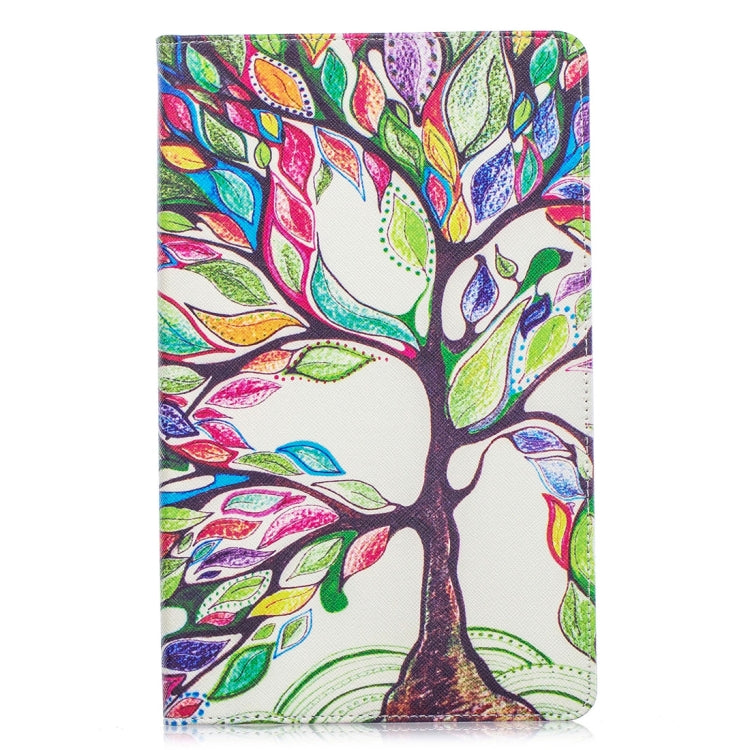 Colored Drawing Tree of Life Pattern Horizontal Flip Leather Case for Galaxy Tab A 10.1 (2019) T510 / T515, with Holder & Card Slots & Wallet