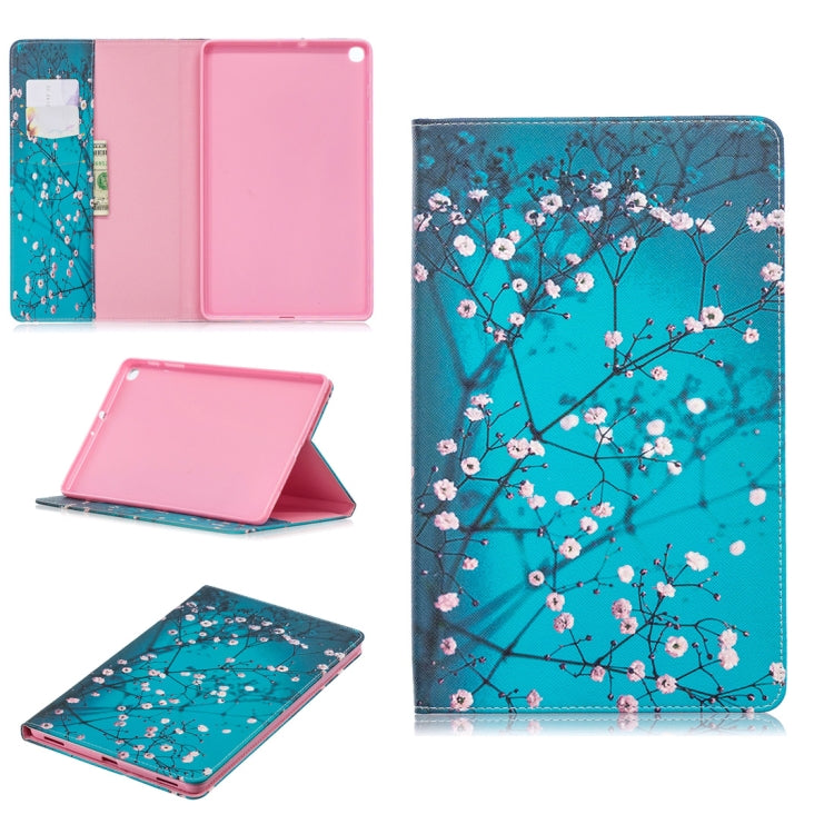 Colored Drawing Plum Blossom Pattern Horizontal Flip Leather Case for Galaxy Tab A 10.1 (2019) T510 / T515, with Holder & Card Slots & Wallet